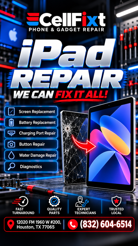 iPad Repair in Houston: Screens, Batteries, Charging Ports, and More