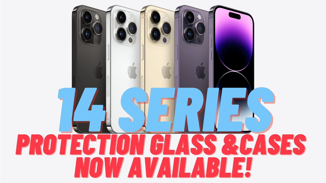 iphone 14 series protection glass and cases! now available. get your old screen fix to trade in for new iphone 14.